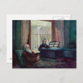 チャールズ・ダーウィンとピアノの妻 ポストカード (正面/裏面)