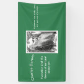 チャールズ・ダーウィンの風刺漫画 横断幕 (縦)