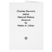 チャールズ・ダーウィン像のカード (裏面)