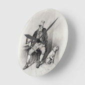 「チャールズ・ディケンズからのビルSykesおよび彼の犬、: G ラウンド壁時計 (傾斜)