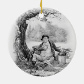 「チャールズ・ディケンズからのPickwick氏、: 約うわさ話 セラミックオーナメント (裏面)