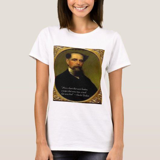 チャールズ・ディケンズと心に響く名言 Tシャツ (正面)