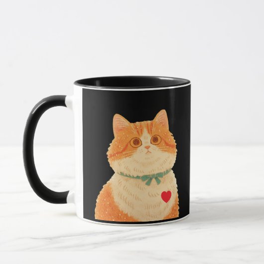 チャールズ・ディケンズの猫の引用 - オレンジ猫マグ マグカップ (左)