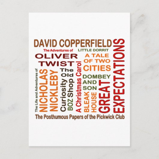 チャールズ・ディケンズ小説 ポストカード (正面)