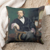 チャールズ・ディケンズ(キャンバスの油)のポートレート クッション (ブランケット)
