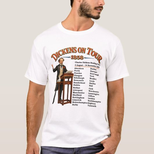 チャールズ・ディケンズ リーディングツアー Tシャツ (正面)
