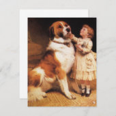 チャールズ・バートン・バーバーによるセントバーナード犬の絵「信頼」 (正面/裏面)