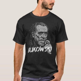 チャールズ・ブコウスキーの肖像と煙草 Tシャツ