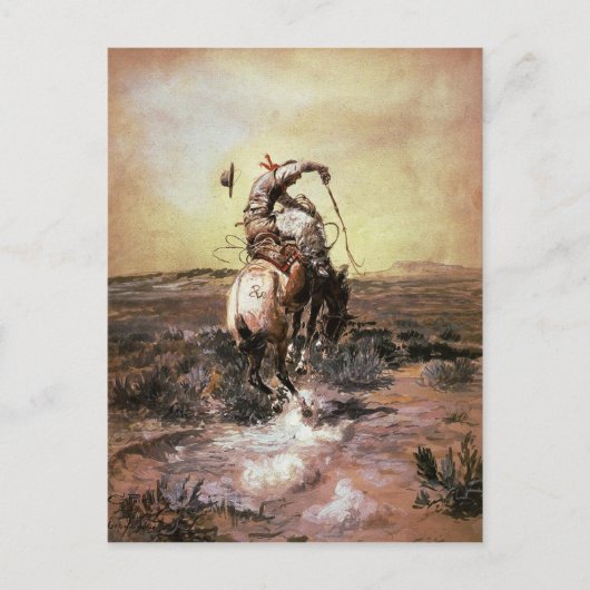 チャールズ・マリオン・ラッセル絵画の葉書 ポストカード (正面)