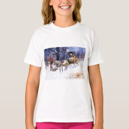チャールズ・ラッセルによるニューイングランドのクリスマス Tシャツ