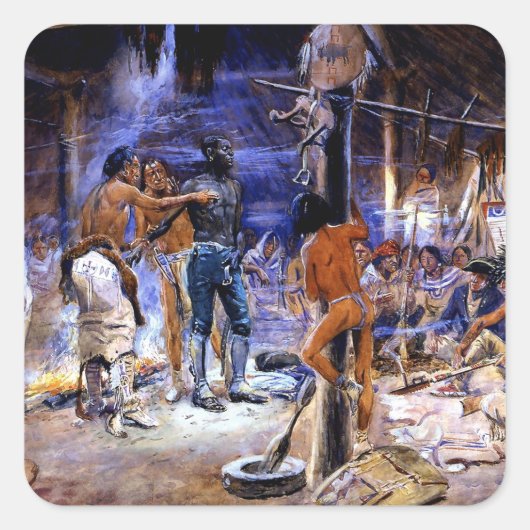 チャールズ・ラッセル『ルイスとクラークとヨーク』 スクエアシール (正面)