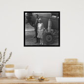 チャールズ・リンドバーグと飛行機の隣の妻1929 ポスター (キッチン)