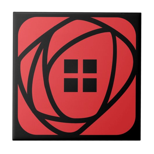 チャールズ・レニー・マッキントシュレッド・ローズ タイル (正面)