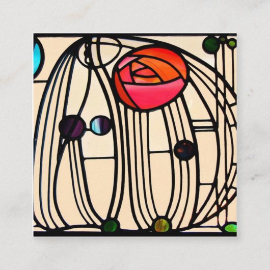 チャールズ・レニー・マッキントッシュのステンドグラス スクエア名刺 (正面)