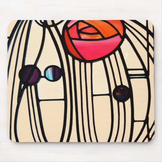 チャールズ・レニー・マッキントッシュのステンドグラス マウスパッド (正面)