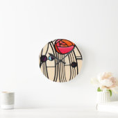 チャールズ・レニー・マッキントッシュのステンドグラス ラウンド壁時計 (ホーム)