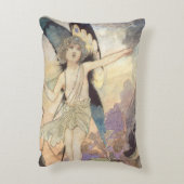チャールズ・ロビンソンによるヴィンテージ ビクトリアン バタフライ フェアリー アクセントクッション (裏面(縦))