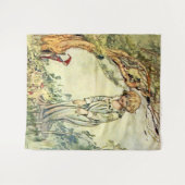 チャールズ・ロビンソンによる「シークレットガーデン」フェアリー・アート タペストリー (正面(横))