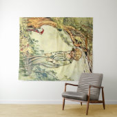 チャールズ・ロビンソンによる「シークレットガーデン」フェアリー・アート タペストリー (インサイチュ(横))