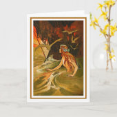 チャールズ・ロビンソン – 人魚 カード (黄色い花)