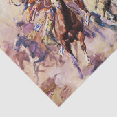 チャールズ・M・ラッセの「スーとブラックフィートが出会う時」 薄葉紙 (詳細)