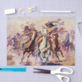 チャールズ・M・ラッセの「スーとブラックフィートが出会う時」 薄葉紙 (クラフト)