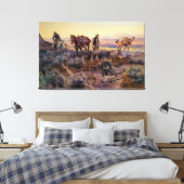 チャールズ・M・ラッセルがバイオリン弾きを払う（1919年） キャンバスプリント (インサイチュ (寝室))