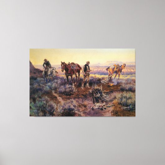 チャールズ・M・ラッセルがバイオリン弾きを払う（1919年） キャンバスプリント (正面)