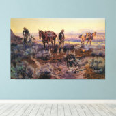 チャールズ・M・ラッセルがバイオリン弾きを払う（1919年） キャンバスプリント (インサイチュ (ウッドフロア))