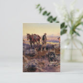 チャールズ・M・ラッセルがバイオリン弾きを払う（1919年） ポストカード (スタンド正面)