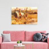 チャールズ・M・ラッセルによるピエガンの浮気 キャンバスプリント (インサイチュ (リビング))