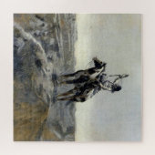 チャールズ・M・ラッセルによる西部絵画「戦争」 ジグソーパズル (横)