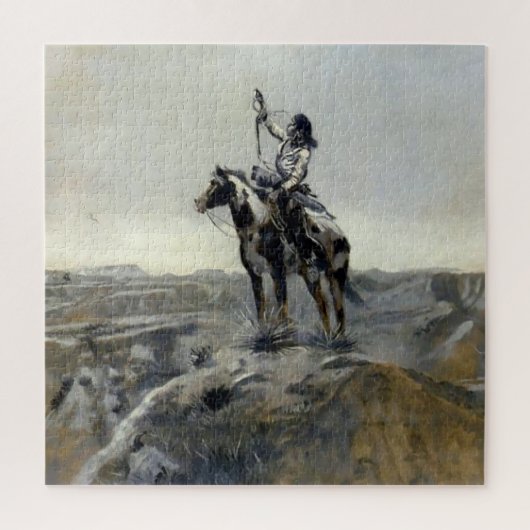 チャールズ・M・ラッセルによる西部絵画「戦争」 ジグソーパズル (縦)