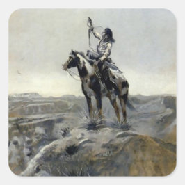 チャールズ・M・ラッセルによる西部絵画「戦争」 スクエアシール