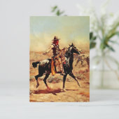 チャールズ・M・ラッセルによる「アルカリで」西欧アート サンキューカード (スタンド正面)