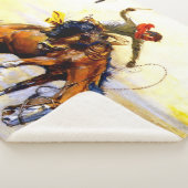 チャールズ・M・ラッセルによる「バッカー」の西洋美術 シェルパブランケット (3/4)