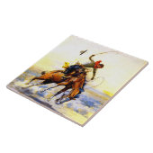 チャールズ・M・ラッセルによる「バッカー」の西洋美術 タイル (側面)