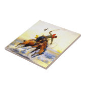 チャールズ・M・ラッセルによる「バッカー」の西洋美術 タイル (側面)