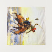 チャールズ・M・ラッセルによる「バッカー」の西洋美術 タペストリー (正面(横))