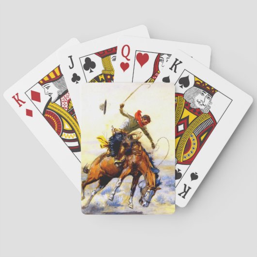 チャールズ・M・ラッセルによる「バッカー」の西洋美術 トランプ (裏面)