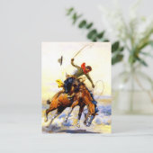 チャールズ・M・ラッセルによる「バッカー」の西洋美術 ポストカード (スタンド正面)