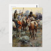 チャールズ・M・ラッセルによる「休戦」 ポストカード (正面/裏面)