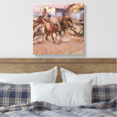 チャールズ・M・ラッセルによる「45年の煙」 キャンバスプリント (インサイチュ (寝室))