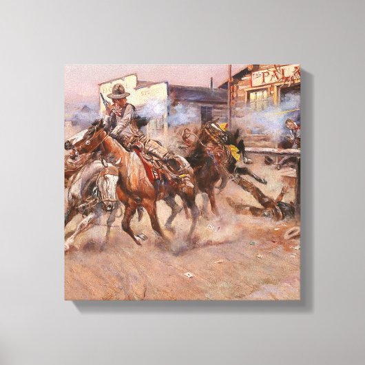 チャールズ・M・ラッセルによる「45年の煙」 キャンバスプリント (正面)