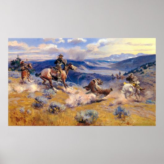 チャールズ・M・ラッセルのループとスウィフトの馬(1916年) ポスター (正面)