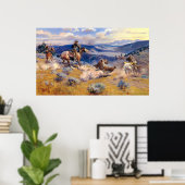 チャールズ・M・ラッセルのループとスウィフトの馬(1916年) ポスター (ホームオフィス)