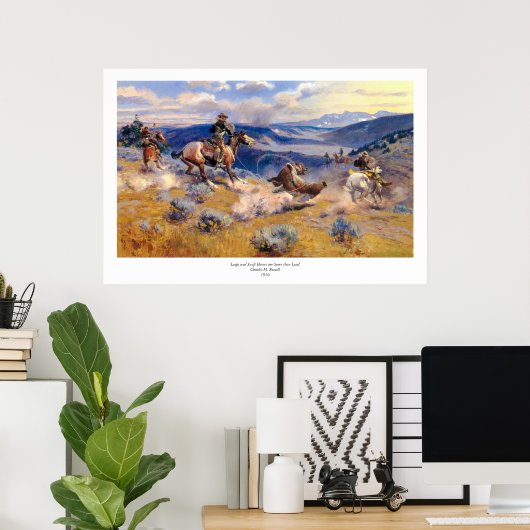 チャールズ・M・ラッセルのループとスウィフトの馬（1916年） ポスター (ホームオフィス)