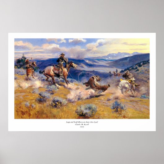 チャールズ・M・ラッセルのループとスウィフトの馬(1916年) ポスター (正面)