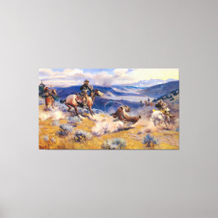 チャールズ·M·ラッセルの輪と駿馬（1916年） キャンバスプリント