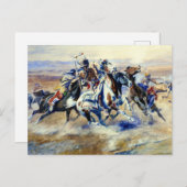 チャールズ・M・ラッセルの「攻撃」 ポストカード (正面/裏面)